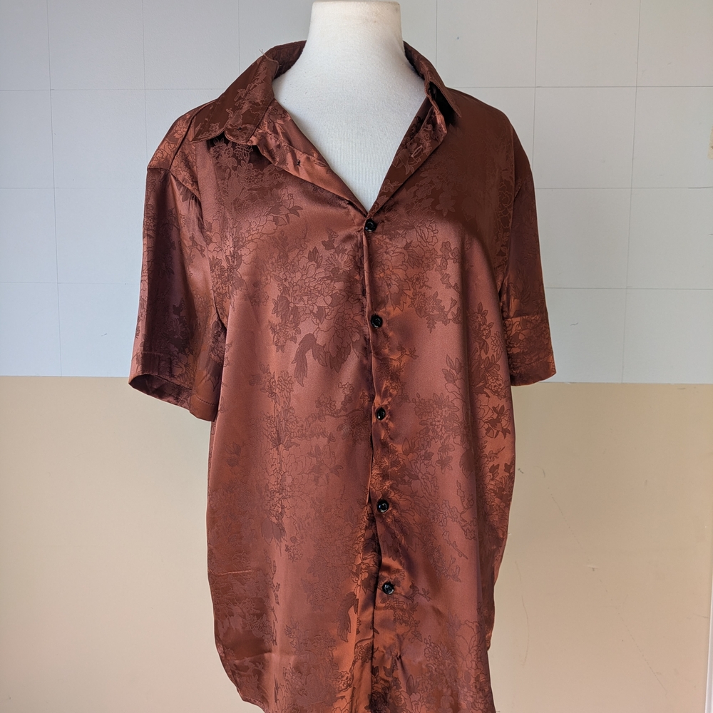 Men's Brown Short Sleeve Shirt